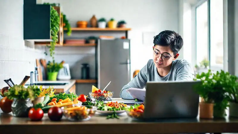 Comidas saludables y rápidas en cocina moderna