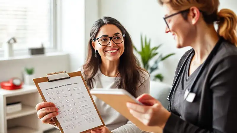 Terapeuta optimista en ambiente profesional y cálido