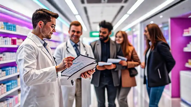 Farmacé logo moderno, digital y colaborativo