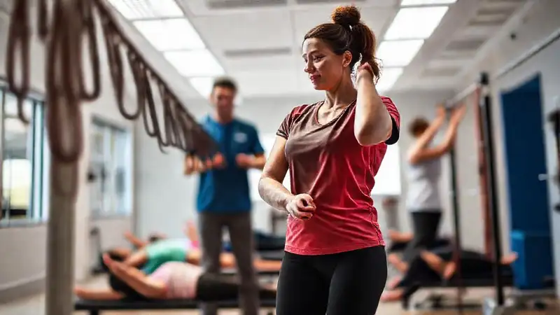 Fisioterapeuta motiva ejercicio para recuperación