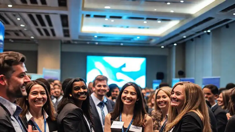 Evento profesional con gente diversa y colaborativa