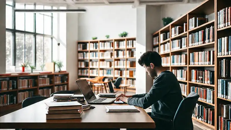 Biblioteca moderna y tranquila para estudiar