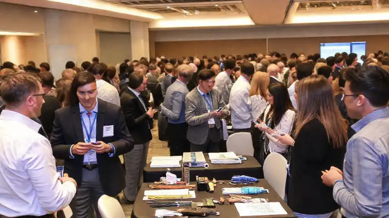 Personas intercambian tarjetas en evento profesional