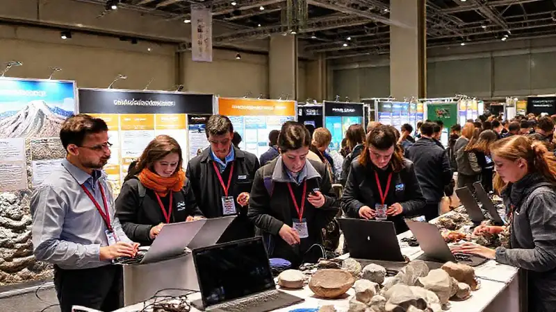 Geólogos exploran muestras en feria educativa