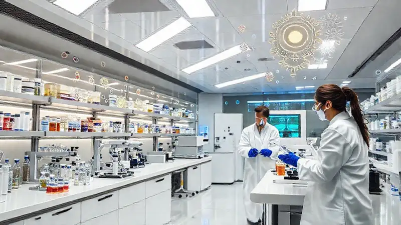 Laboratorio de investigación farmacéutica innovador y futurista