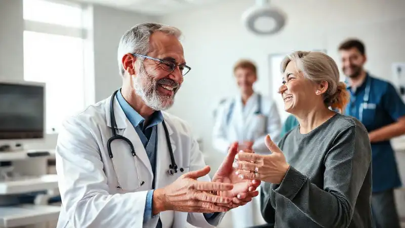 Doctor y paciente en comunicación y empatía