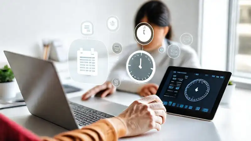 Terapista ocupacional usa tecnología moderna y organizada