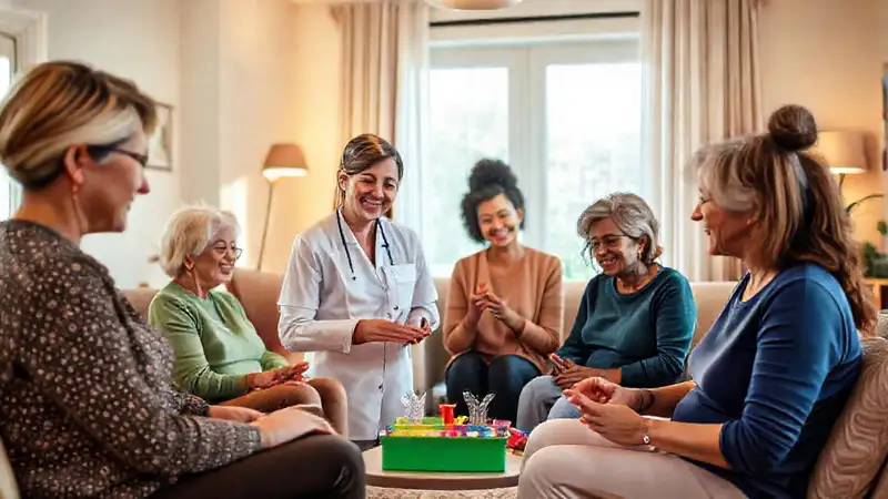 Terapeuta amigable en ambiente cálido y motivador