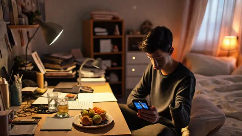 Estudiante relajado estudiando en un entorno tranquilo