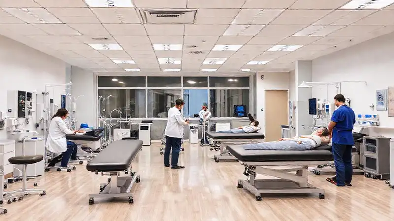 Entorno moderno y profesional para terapia física
