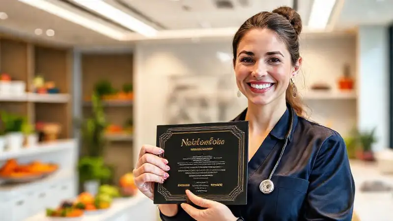 Nutricionista certificado en clínica moderna y saludable