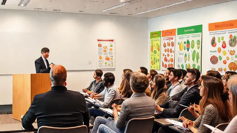 Orador inspira en clase de nutrición moderna