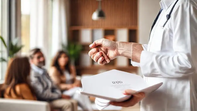Terapeuta ético en ambiente cálido y profesional