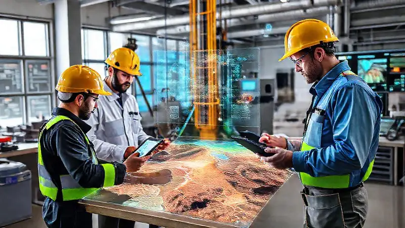 Geólogos usan tecnología avanzada para análisis geológico