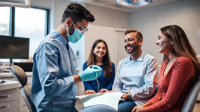 Estudiante de odontología practicando atención y habilidades sociales