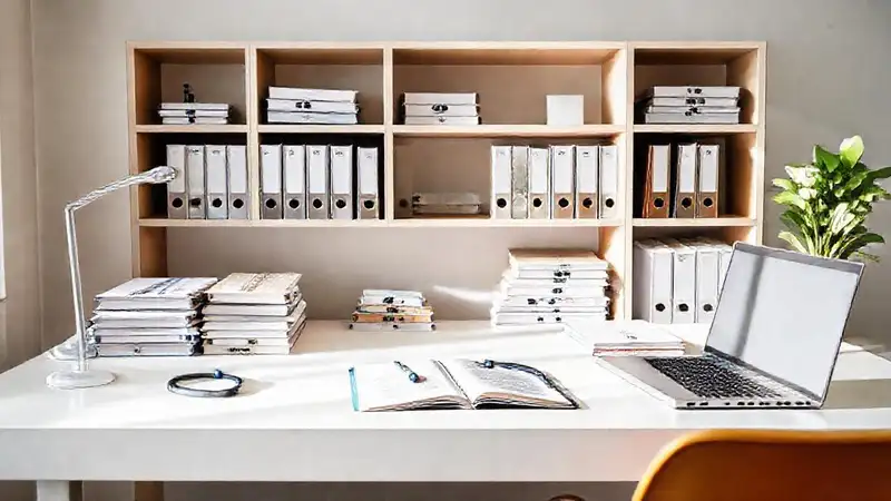 Área de estudio de enfermería ordenada y profesional