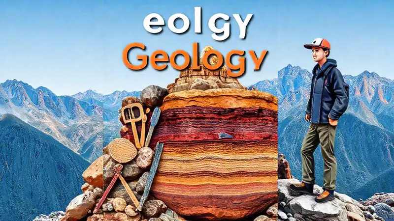 Portada de libro de geología colorida y moderna