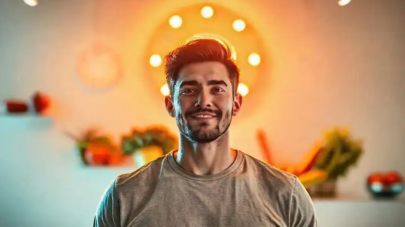 Persona motivada con alimentación saludable y energía