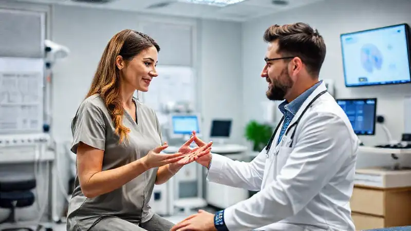 Fisioterapeuta profesional en clínica moderna y organizada