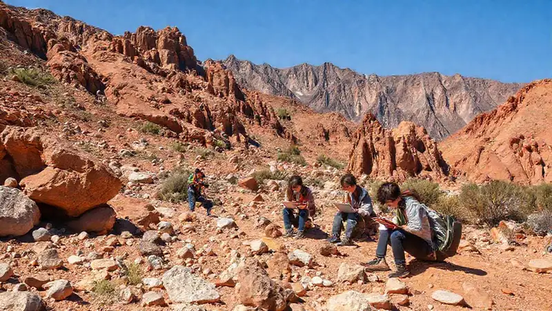 Escuela al aire libre con elementos naturales