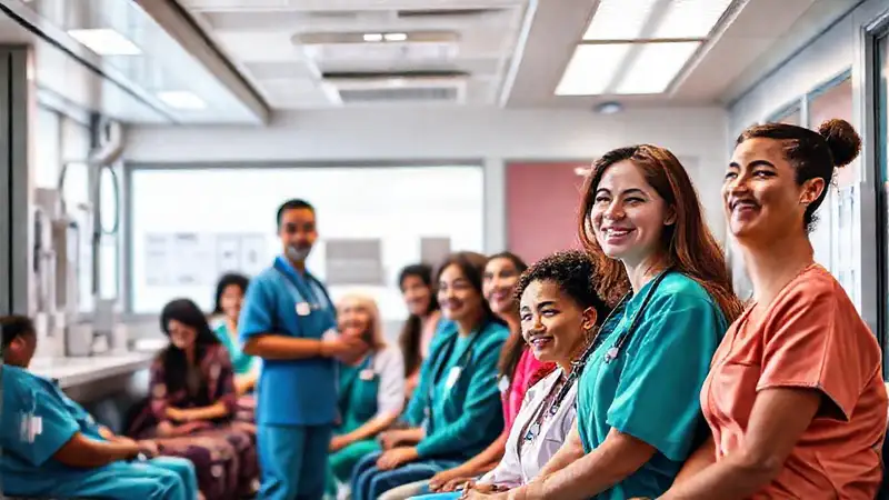 Profesional de salud en clínica moderna y acogedora