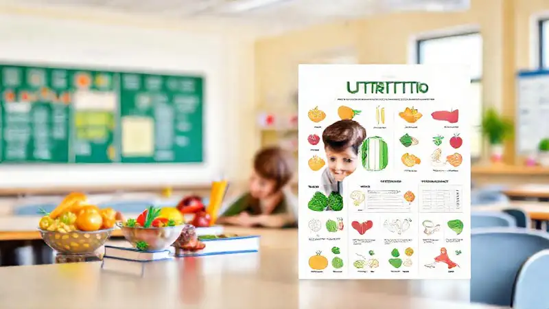 Portada educativa de nutrición y alimentos saludables