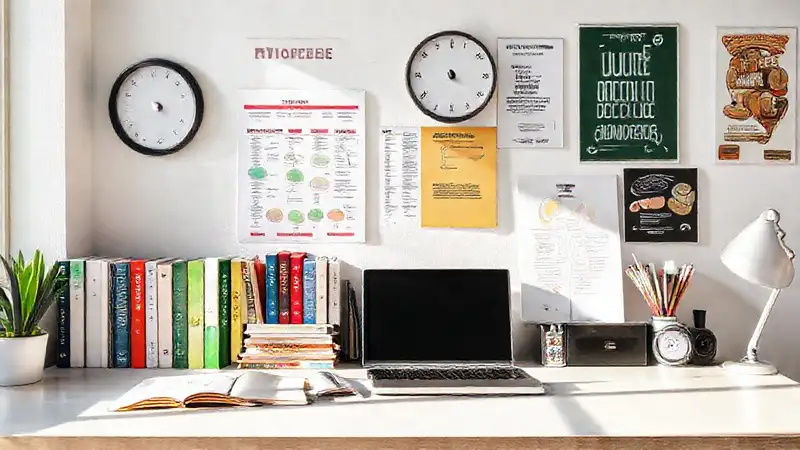 Espacio de estudio inspirado y ordenado