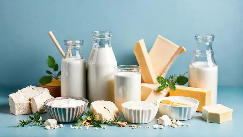 Productos lácteos saludables en estilo moderno