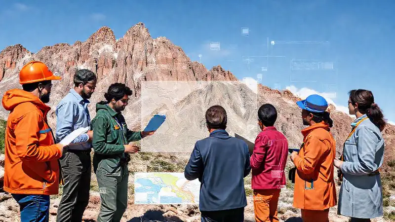 Equipo multidisciplinario analiza un sitio geológico