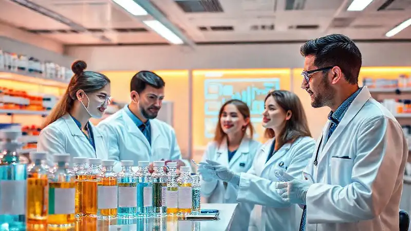 Laboratorio moderno de salud futurista y colaborativo