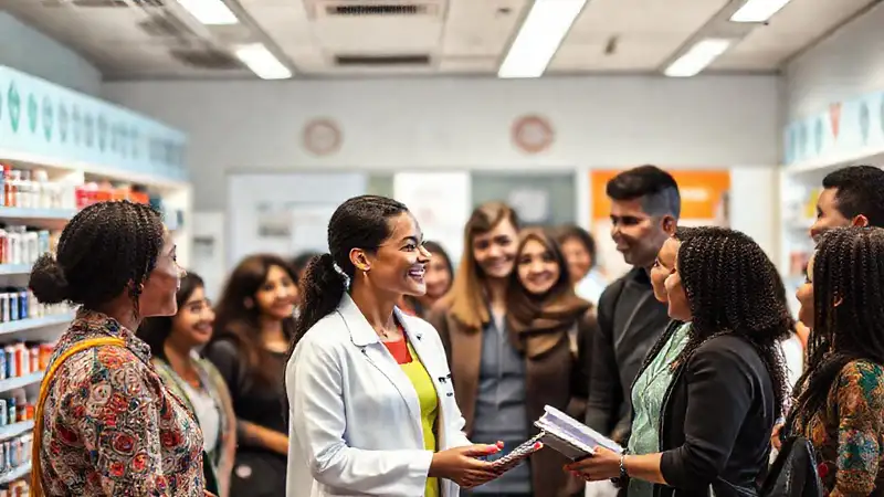Farmacéutico comprometido con comunidad y salud