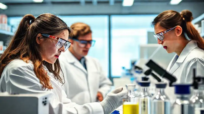Estudiantes de farmacia analizan en laboratorio científico