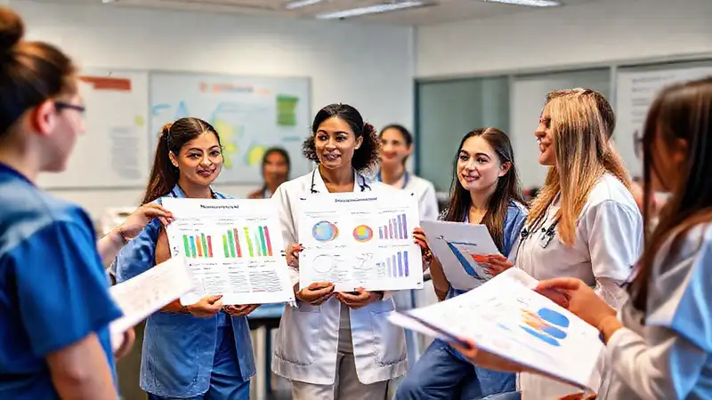 Estudiantes de enfermería presentan investigaciones en grupo