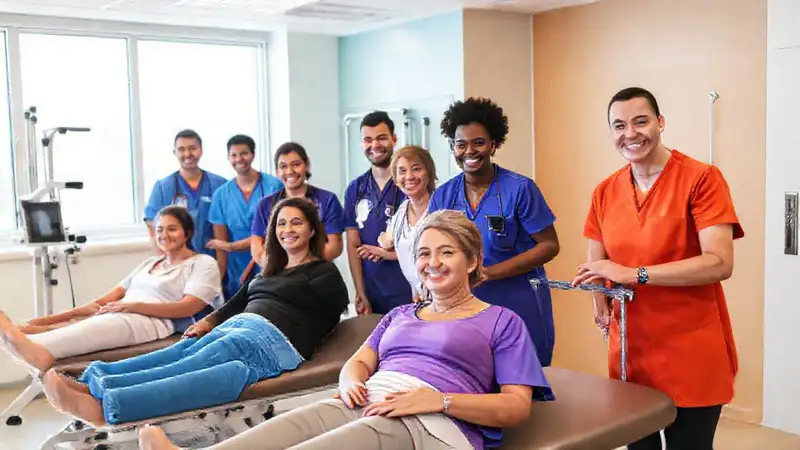 Equipo multidisciplinario realiza terapia en entorno moderno