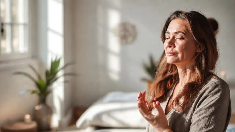 Terapeuta calmado en ambiente relajante y minimalista