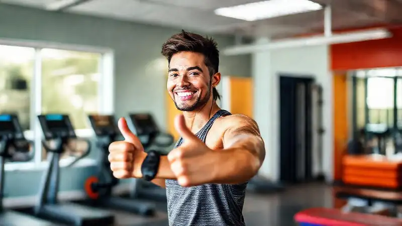 Persona motivada ejercitando con confianza y éxito