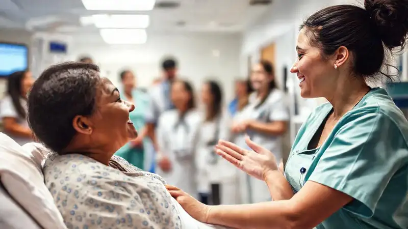 Enfermera brinda apoyo emocional en hospital