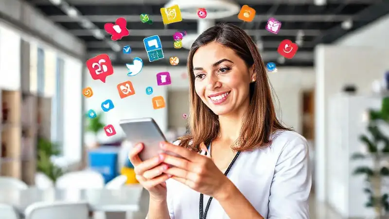 Terapeuta ocupacional y conexión digital moderna