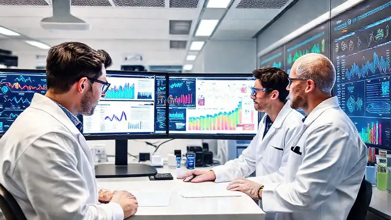 Laboratorio científico con análisis de datos innovadores