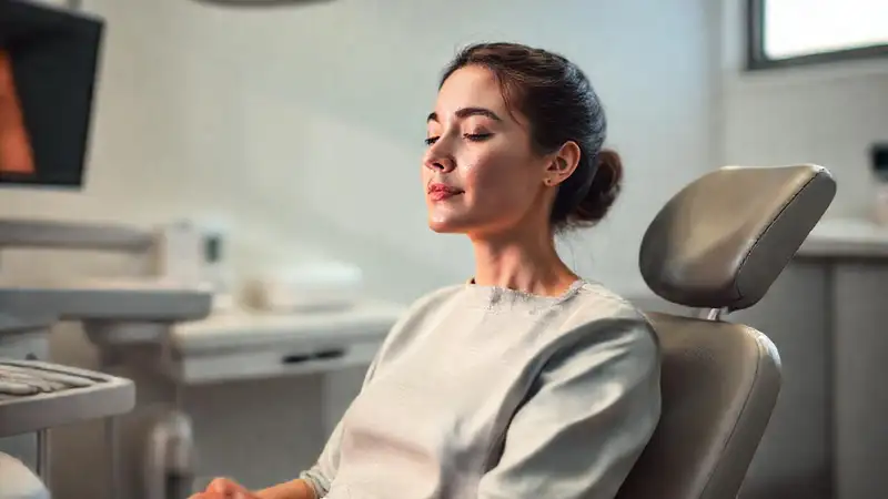Paciente dental en calma y mindfulness