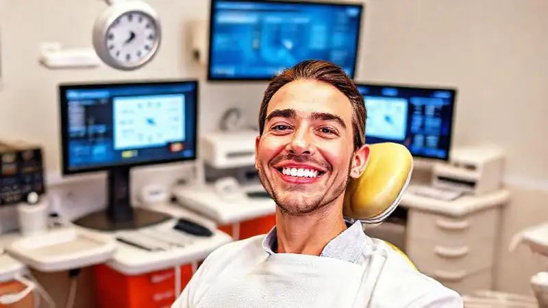 Dentista moderno con tecnología y ambiente motivador