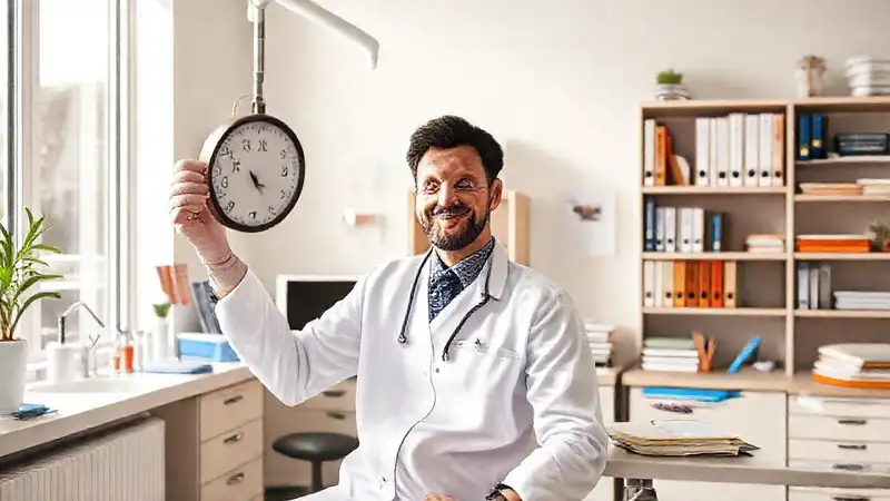 Dentista organizado en oficina moderna y profesional