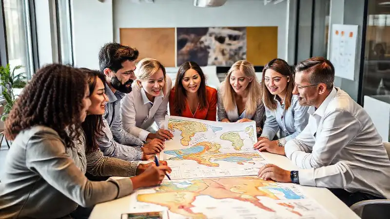 Colaboración diversa en un entorno moderno