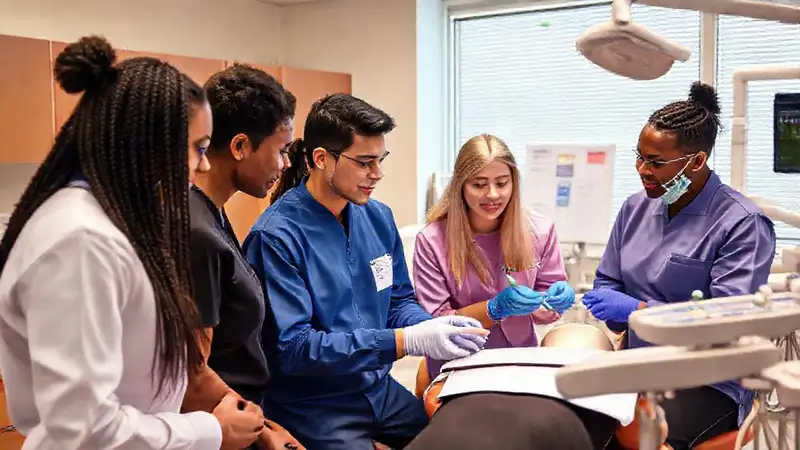 Estudiantes de odontología practican en simuladores
