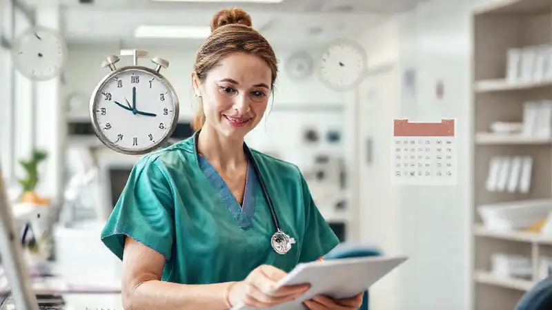 Enfermera organizada optimiza tiempo en clínica