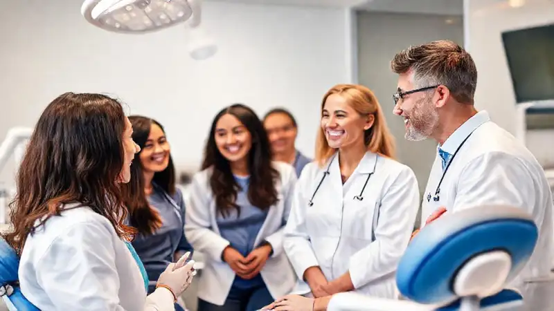 Equipo dental profesional en clínica moderna y organizada
