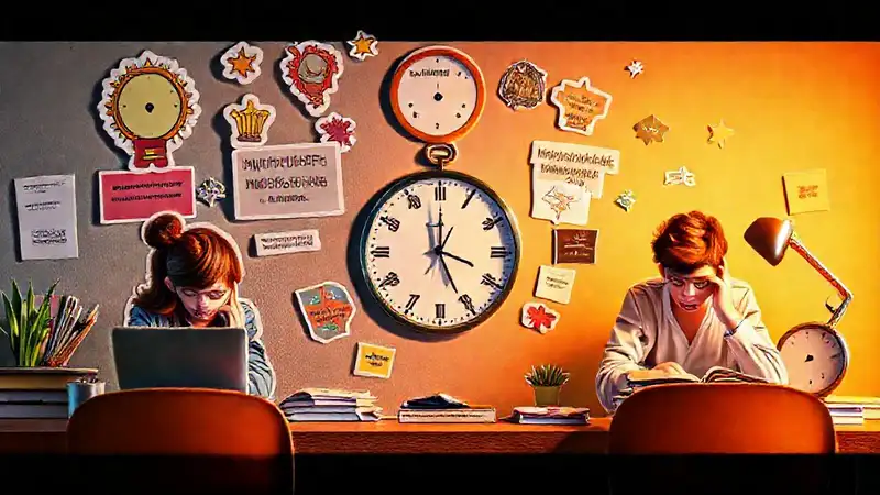 Motivación y estudio con stickers y colores vivos