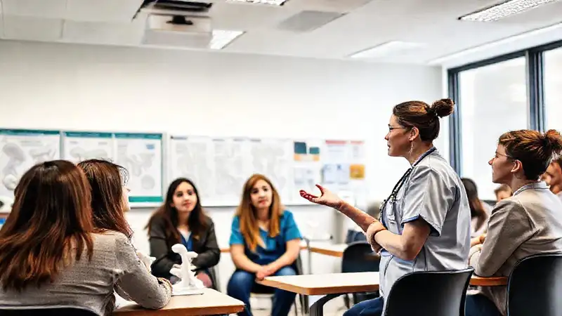 Docente de enfermería fomenta discusión activa en aula