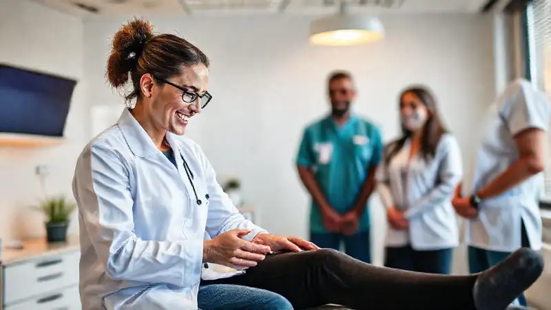 Fisioterapeuta en clínica moderna