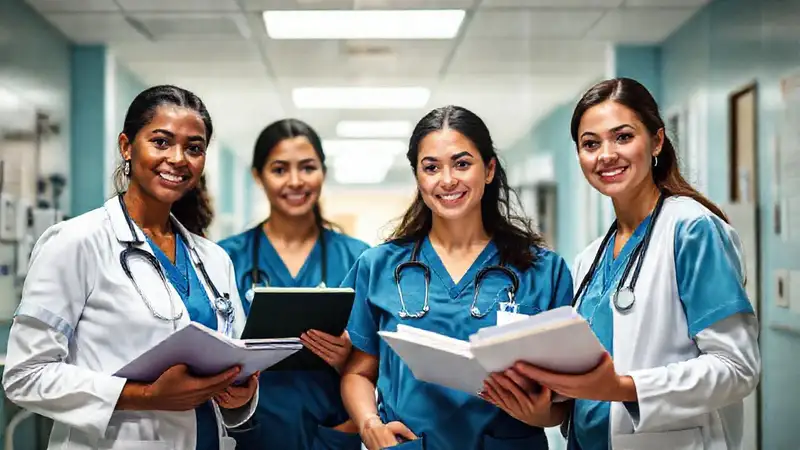 Estudiantes de enfermería en entorno hospitalario